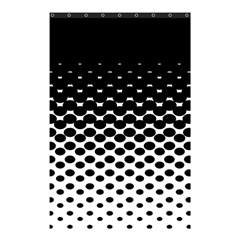 Gradient Circle Round Black Polka Shower Curtain 48  X 72  (small) 