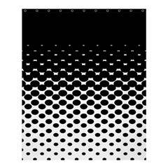Gradient Circle Round Black Polka Shower Curtain 60  x 72  (Medium) 
