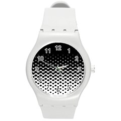 Gradient Circle Round Black Polka Round Plastic Sport Watch (m)