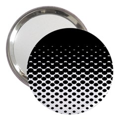 Gradient Circle Round Black Polka 3  Handbag Mirrors