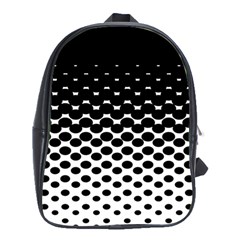 Gradient Circle Round Black Polka School Bag (XL)