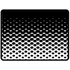 Gradient Circle Round Black Polka Double Sided Fleece Blanket (Large) 