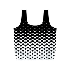 Gradient Circle Round Black Polka Full Print Recycle Bags (S) 