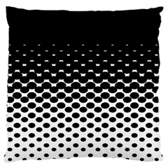 Gradient Circle Round Black Polka Large Flano Cushion Case (two Sides) by Mariart