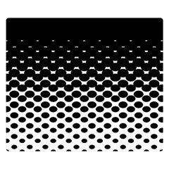 Gradient Circle Round Black Polka Double Sided Flano Blanket (Small) 