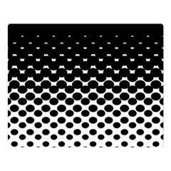 Gradient Circle Round Black Polka Double Sided Flano Blanket (Large) 