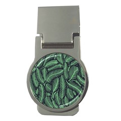 Coconut Leaves Summer Green Money Clips (round) 