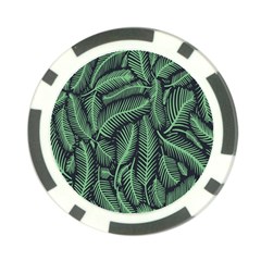 Coconut Leaves Summer Green Poker Chip Card Guard by Mariart