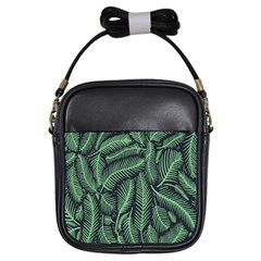 Coconut Leaves Summer Green Girls Sling Bags by Mariart
