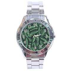 Coconut Leaves Summer Green Stainless Steel Analogue Watch by Mariart