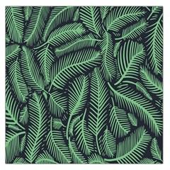 Coconut Leaves Summer Green Large Satin Scarf (square)