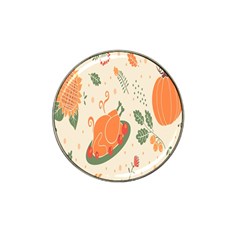 Happy Thanksgiving Chicken Bird Flower Floral Pumpkin Sunflower Hat Clip Ball Marker (4 Pack) by Mariart