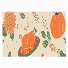 Happy Thanksgiving Chicken Bird Flower Floral Pumpkin Sunflower Large Glasses Cloth (2-side)