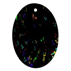 Colorful Music Notes Rainbow Ornament (oval) by Mariart