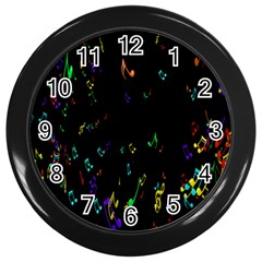 Colorful Music Notes Rainbow Wall Clocks (black)