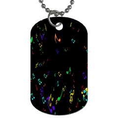 Colorful Music Notes Rainbow Dog Tag (one Side) by Mariart