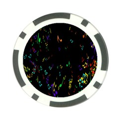 Colorful Music Notes Rainbow Poker Chip Card Guard