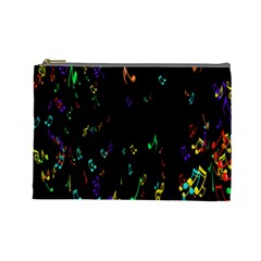 Colorful Music Notes Rainbow Cosmetic Bag (large)  by Mariart