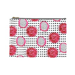 Fruit Patterns Bouffants Broken Hearts Dragon Polka Dots Red Black Cosmetic Bag (large)  by Mariart