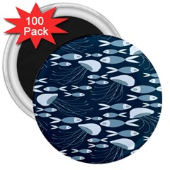 Jellyfish Fish Cartoon Sea Seaworld 3  Magnets (100 Pack)