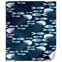 Jellyfish Fish Cartoon Sea Seaworld Canvas 8  X 10  by Mariart