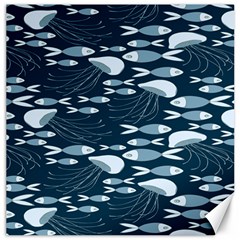 Jellyfish Fish Cartoon Sea Seaworld Canvas 12  X 12   by Mariart