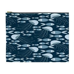 Jellyfish Fish Cartoon Sea Seaworld Cosmetic Bag (xl) by Mariart