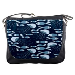 Jellyfish Fish Cartoon Sea Seaworld Messenger Bags