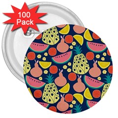 Fruit Pineapple Watermelon Orange Tomato Fruits 3  Buttons (100 Pack)  by Mariart