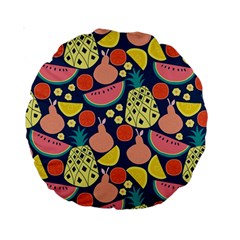 Fruit Pineapple Watermelon Orange Tomato Fruits Standard 15  Premium Round Cushions by Mariart