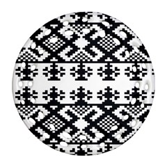 Model Traditional Draperie Line Black White Triangle Ornament (round Filigree)