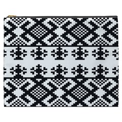 Model Traditional Draperie Line Black White Triangle Cosmetic Bag (xxxl)  by Mariart