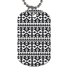 Model Traditional Draperie Line Black White Dog Tag (two Sides)