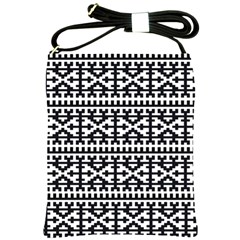 Model Traditional Draperie Line Black White Shoulder Sling Bags by Mariart