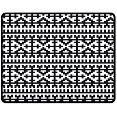 Model Traditional Draperie Line Black White Fleece Blanket (medium)  by Mariart