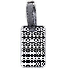 Model Traditional Draperie Line Black White Luggage Tags (two Sides)
