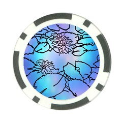 Lotus Flower Wall Purple Blue Poker Chip Card Guard