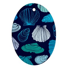 Mega Menu Seashells Ornament (oval) by Mariart