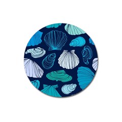 Mega Menu Seashells Magnet 3  (round) by Mariart