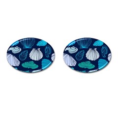 Mega Menu Seashells Cufflinks (oval) by Mariart