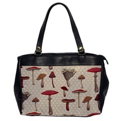 Mushroom Madness Red Grey Brown Polka Dots Office Handbags by Mariart