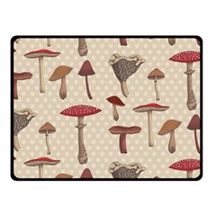 Mushroom Madness Red Grey Brown Polka Dots Double Sided Fleece Blanket (small)  by Mariart