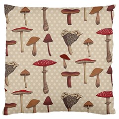 Mushroom Madness Red Grey Brown Polka Dots Standard Flano Cushion Case (one Side)