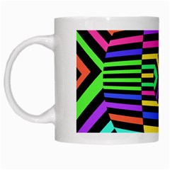 Optical Illusion Line Wave Chevron Rainbow Colorfull White Mugs