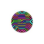 Optical Illusion Line Wave Chevron Rainbow Colorfull Golf Ball Marker (10 pack) Front