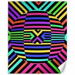 Optical Illusion Line Wave Chevron Rainbow Colorfull Canvas 11  X 14   by Mariart