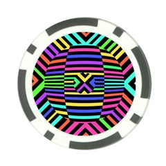 Optical Illusion Line Wave Chevron Rainbow Colorfull Poker Chip Card Guard