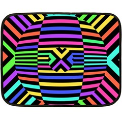 Optical Illusion Line Wave Chevron Rainbow Colorfull Double Sided Fleece Blanket (mini)  by Mariart