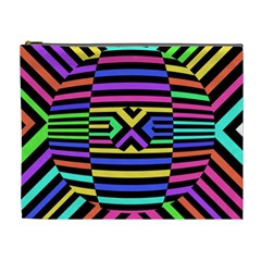 Optical Illusion Line Wave Chevron Rainbow Colorfull Cosmetic Bag (xl) by Mariart