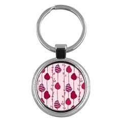 Original Tree Bird Leaf Flower Floral Pink Wave Chevron Blue Polka Dots Key Chains (round) 